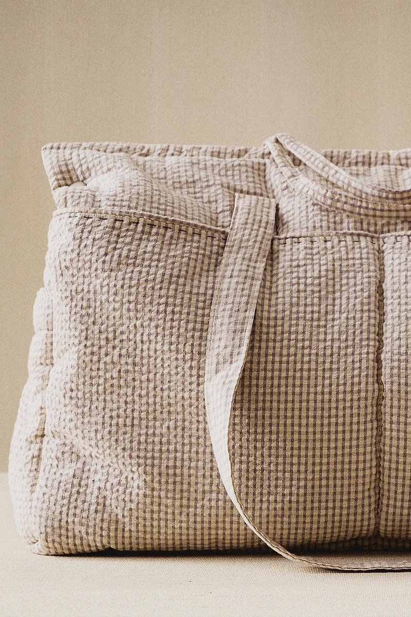 GINGHAM CHECK DIAPER BAG