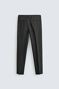 PLAID TEXTURED SUIT PANTS