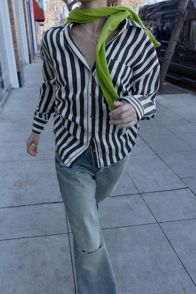 STRIPED SHIRT WITH SIDE LACES