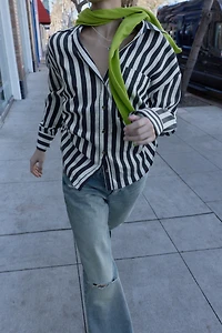 STRIPED SHIRT WITH SIDE LACES