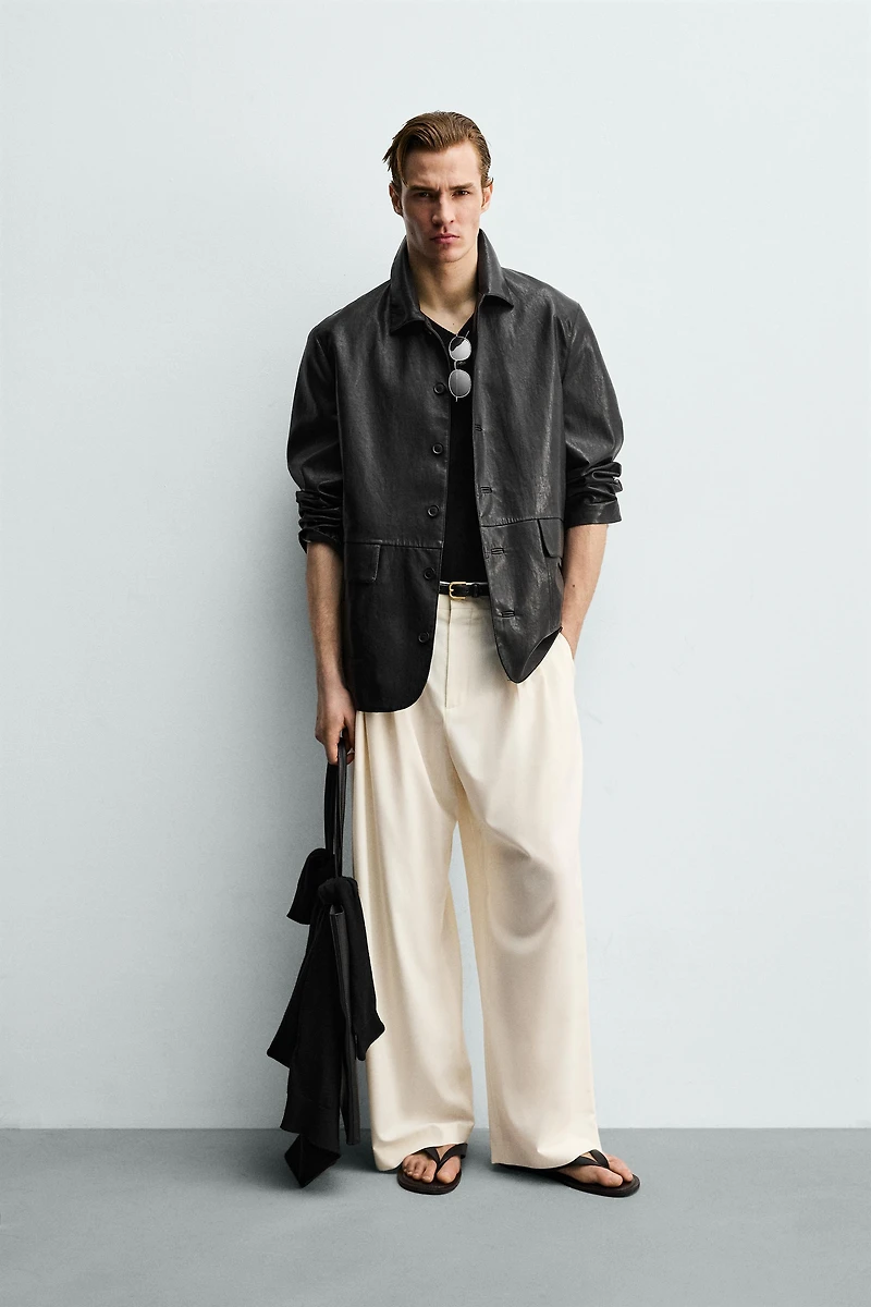 SURCHEMISE RELAXED FIT MATIÈRE SYNTHÉTIQUE