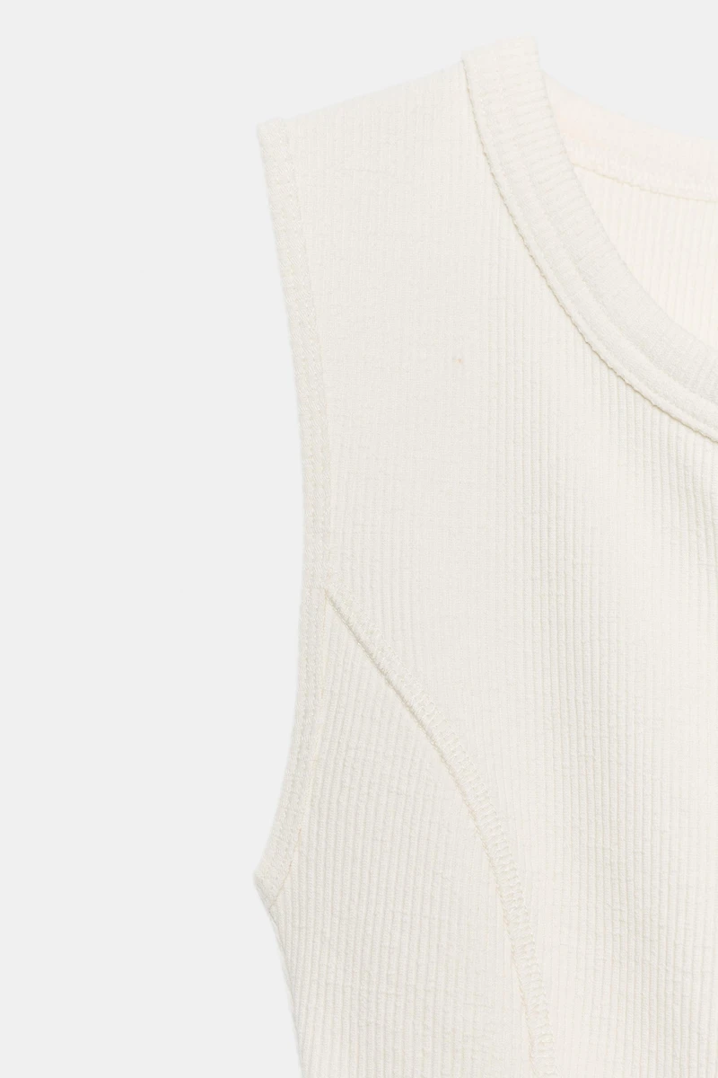 RIBBED BUTTON-UP VEST