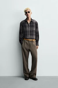 FLARE FIT VISCOSE - LINEN SUIT PANTS