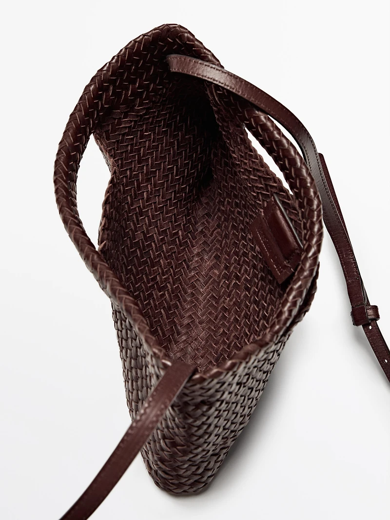 Mini-sac en cuir nappa tressé