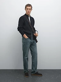 Cardigan en coton avec fermeture Éclair