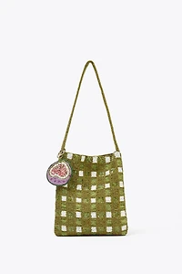 FANTASY BEADED MINI BUCKET BAG