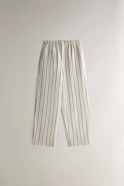 STRIPED COTTON TROUSERS