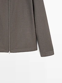 Blouson en laine froide mélangée