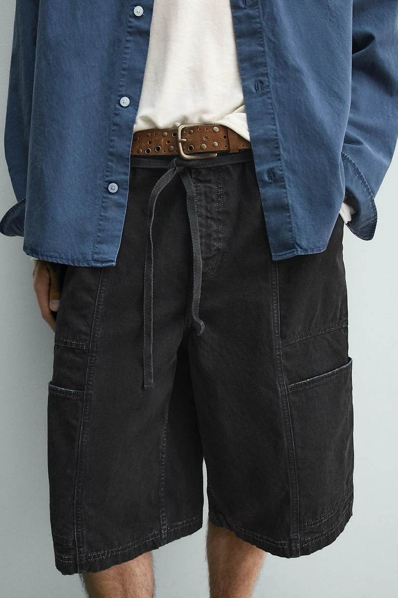 BELTED BAGGY FIT SHORTS