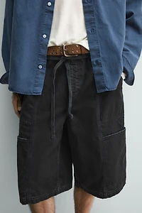 BELTED BAGGY FIT SHORTS