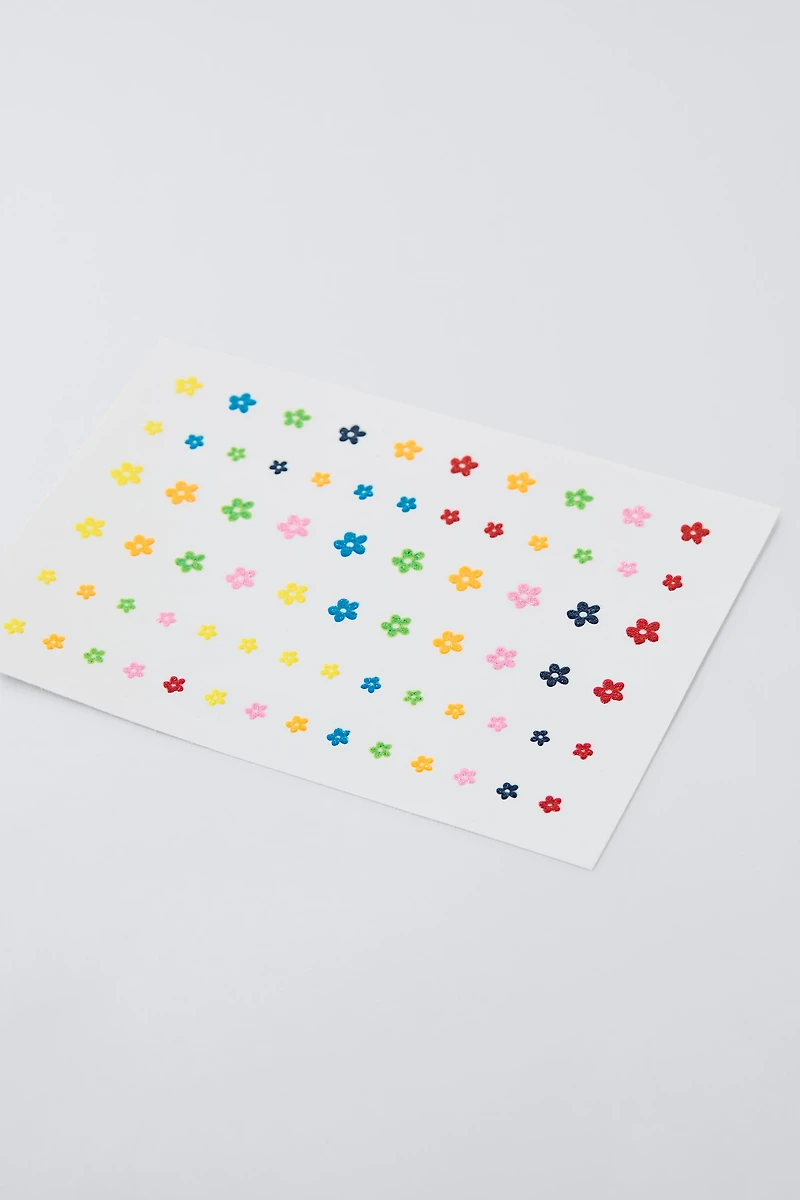 GLITTER FLOWERS ZARA FACE STICKERS