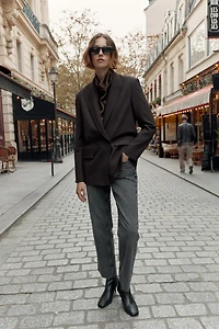 OVERSIZED PINSTRIPE DOUBLE BREASTED BLAZER