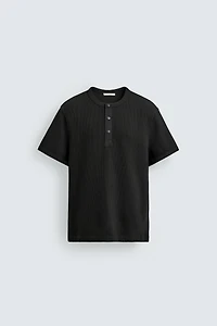 TEXTURED HENLEY SHIRT