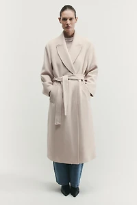 LONG BELTED WOOL COAT