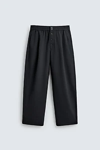 RELAXED FIT PINSTRIPE PANTS