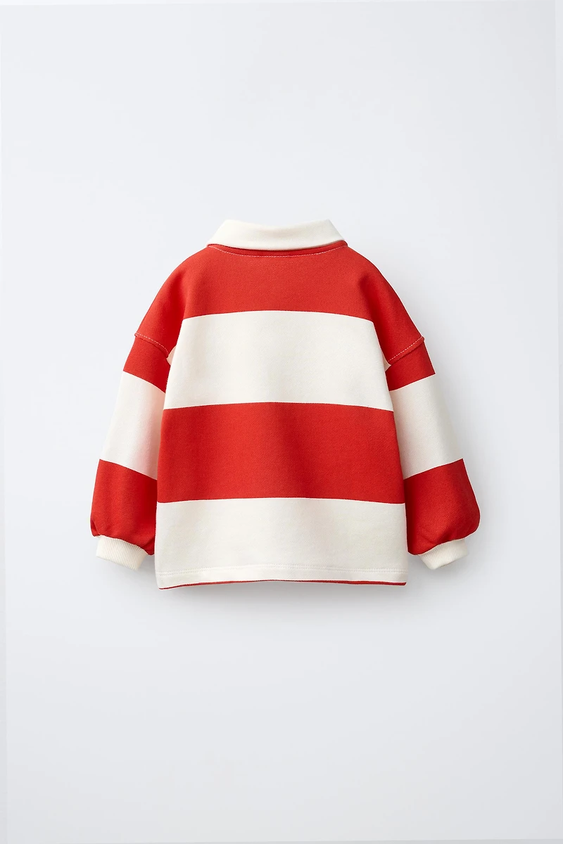 EMBROIDERED WHALE STRIPED POLO SHIRT