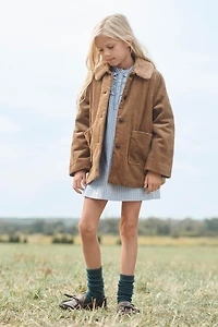 LIMITED EDITION CORDUROY COAT WITH FAUX FUR COLLAR