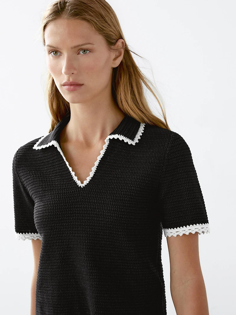 Polo à manches courtes en maille de coton