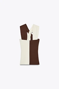 TOP HALTER EN MAILLE AVEC FOURNITURES