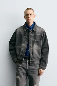 WASHED EFFECT DENIM JACKET