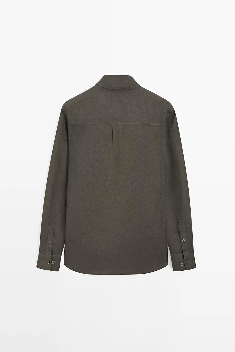 Regular fit 100% heavy linen shirt