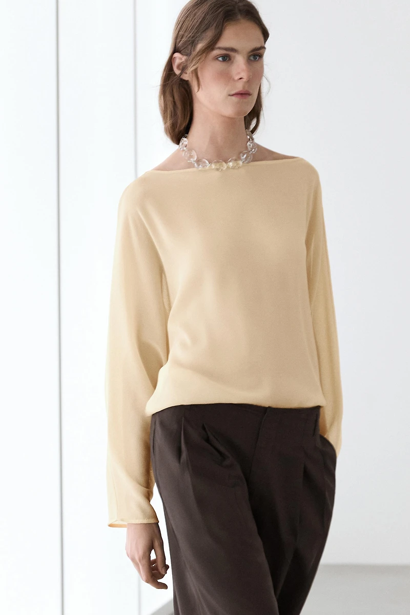 Flowing semi-sheer shirt