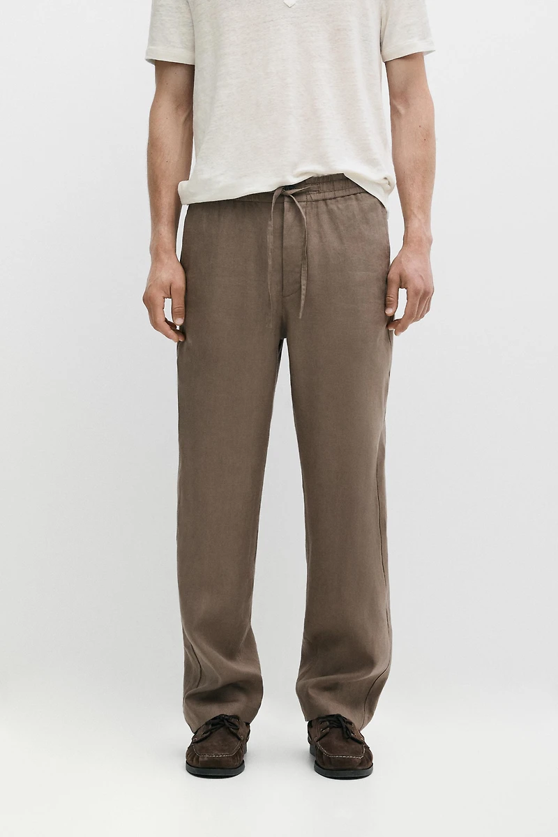 100% linen relaxed fit pants