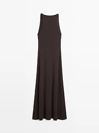 Flowing V-neck midi dress