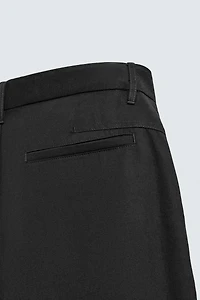COTTON - LYOCELL PLEATED PANTS