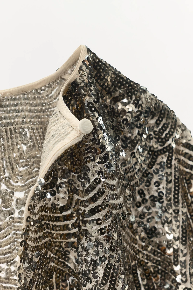 EMBROIDERED SEQUIN CAPE