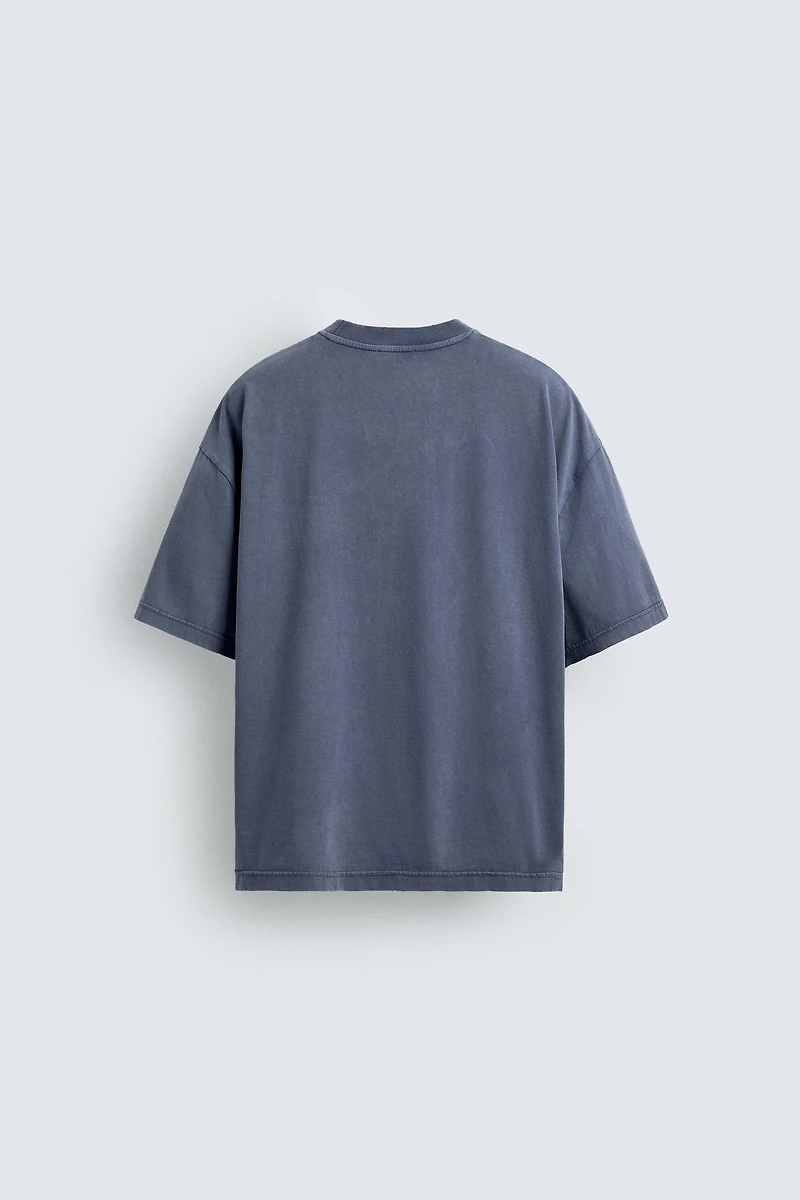 WASHED PRINTED T-SHIRT WITH STUDS