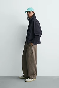 CHEMISE RELAXED FIT À CARREAUX ET FERMETURE ÉCLAIR