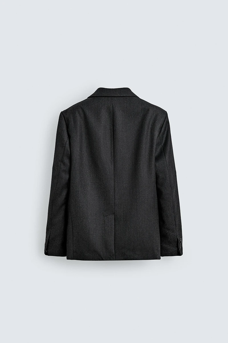 100% WOOL TWILL SUIT BLAZER AARON LEVINE X ZARA
