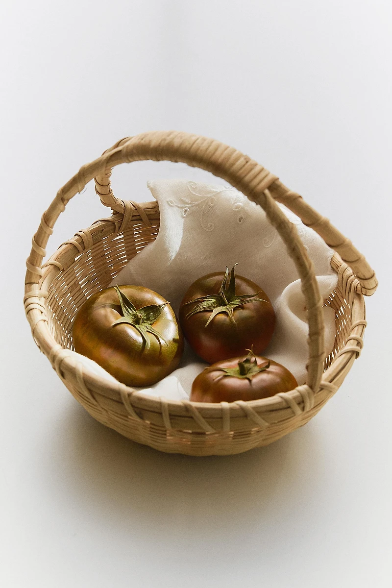 BAMBOO BASKET WITH DOUBLE HANDLE