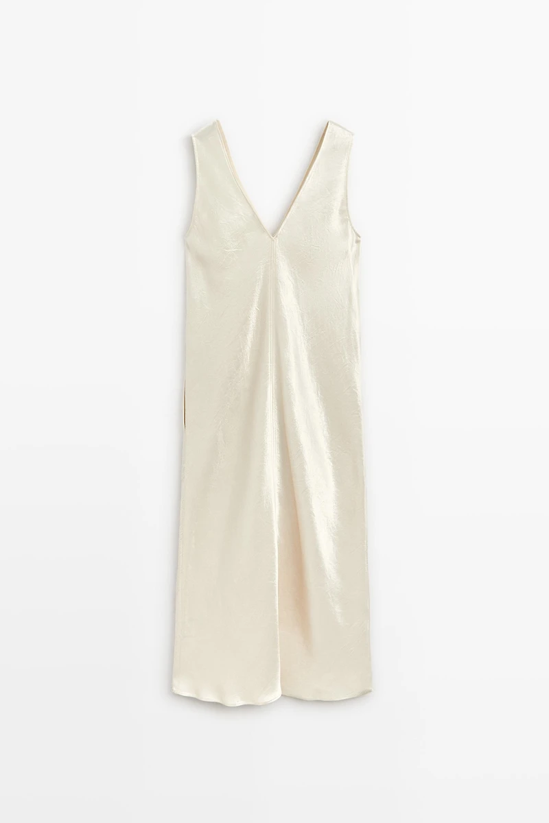 Satin midi slip dress