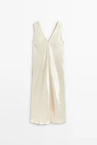 Satin midi slip dress