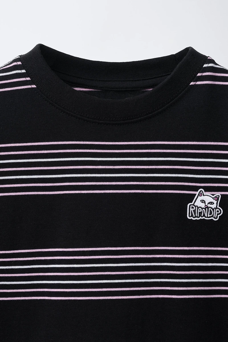 RIPNDIP © X ZARA KIDS STRIPED EMBROIDERED T-SHIRT