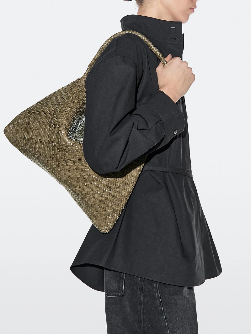 Sac à bandoulière en cuir tressé