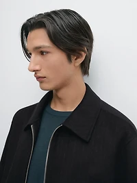Pinstripe wool blend jacket