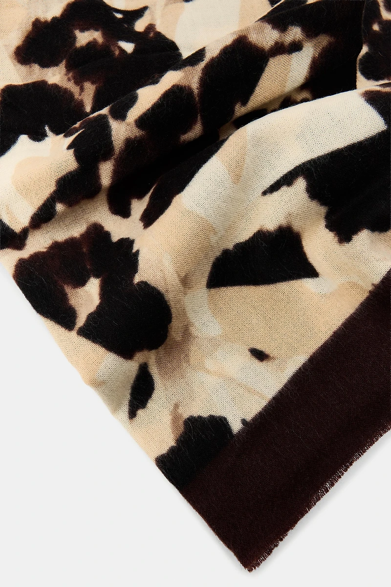 PRINTED FRINGED SCARF