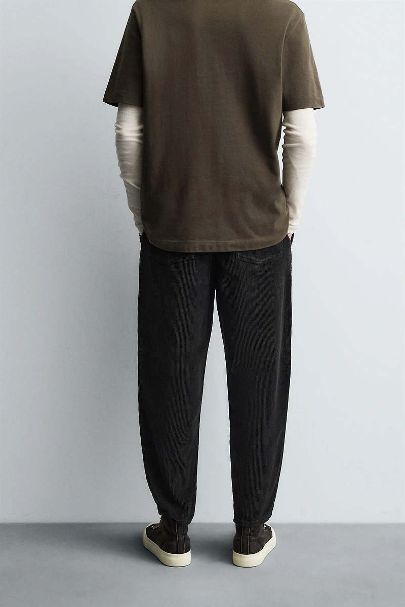 TAPERED FIT CORDUROY PANTS