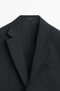 Striped 100% cool wool suit blazer