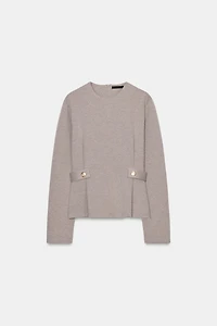 TOP EN SERGÉ À BOUTONS