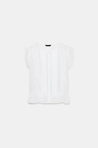 BLOUSE ENTRE-DEUX ET VOLANTS