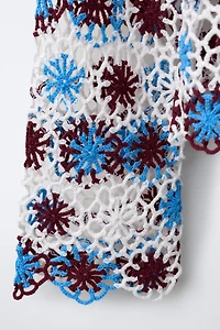 PULL EN MAILLE CROCHET À FLEURS