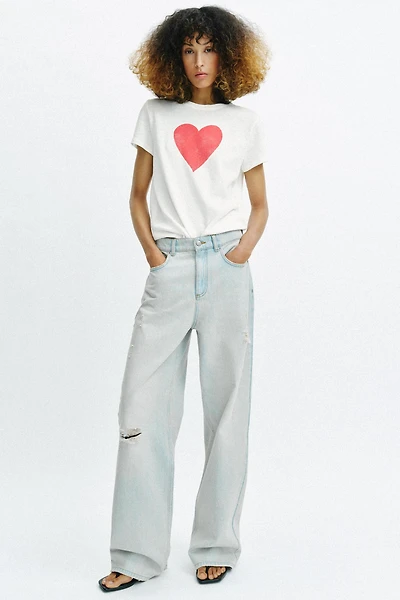 T-SHIRT CŒUR MANCHES COURTES
