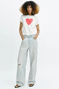 T-SHIRT CŒUR MANCHES COURTES