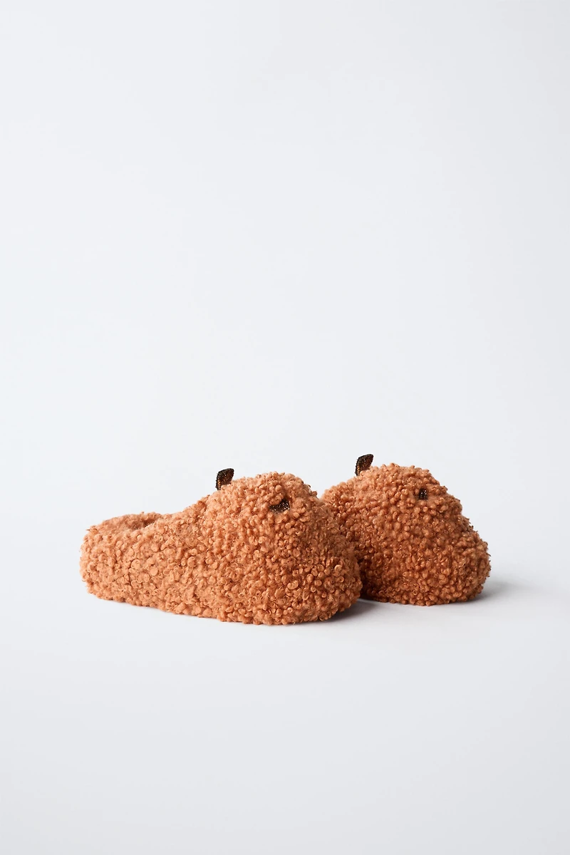 CHARENTAISES EN IMITATION PEAU DE MOUTON CITROUILLE