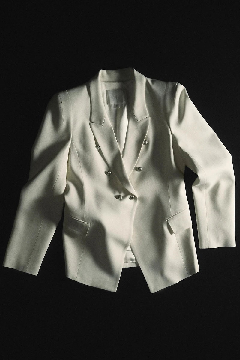 ZW COLLECTION DOUBLE BREASTED BLAZER WITH SHOULDER PADS