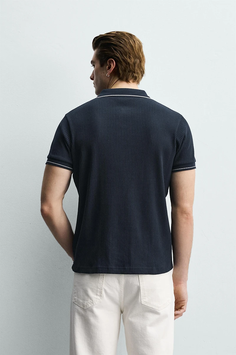 RIBBED REGULAR-FIT POLO
